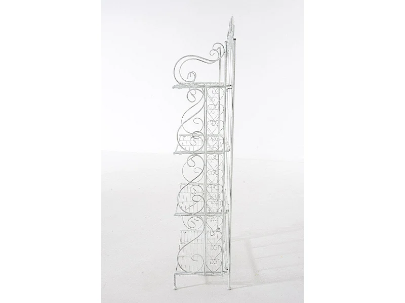 Estante decorativa de hierro para plantas 4 niveles 153x61x33 cm metal blanco EtA10020