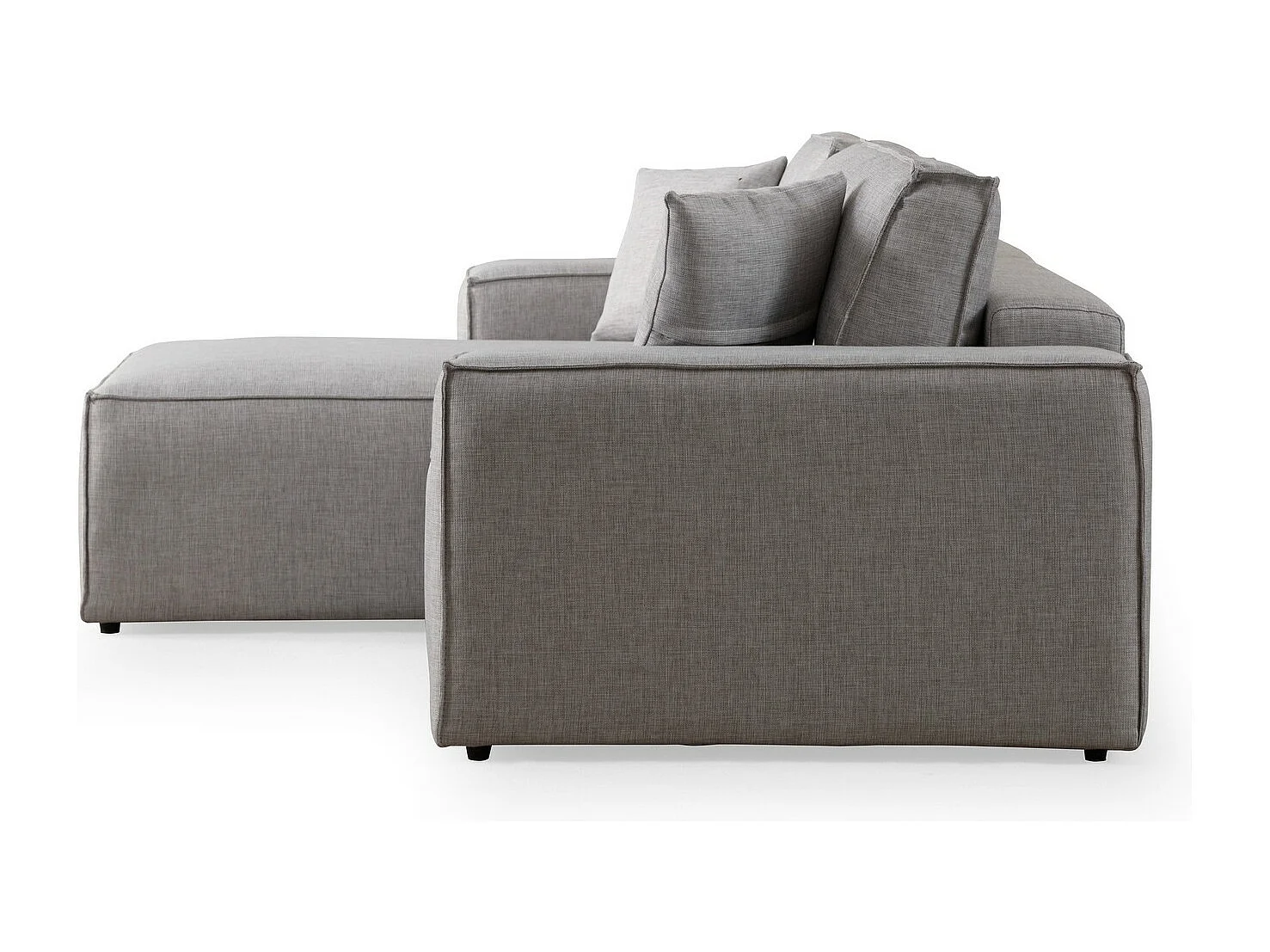 Canapé d'angle convertible à gauche, avec rangement Sorela Tissu Gris clair