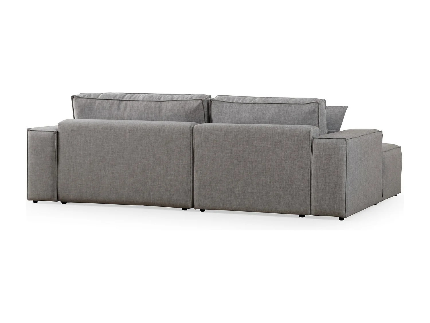 Canapé d'angle convertible à gauche, avec rangement Sorela Tissu Gris clair