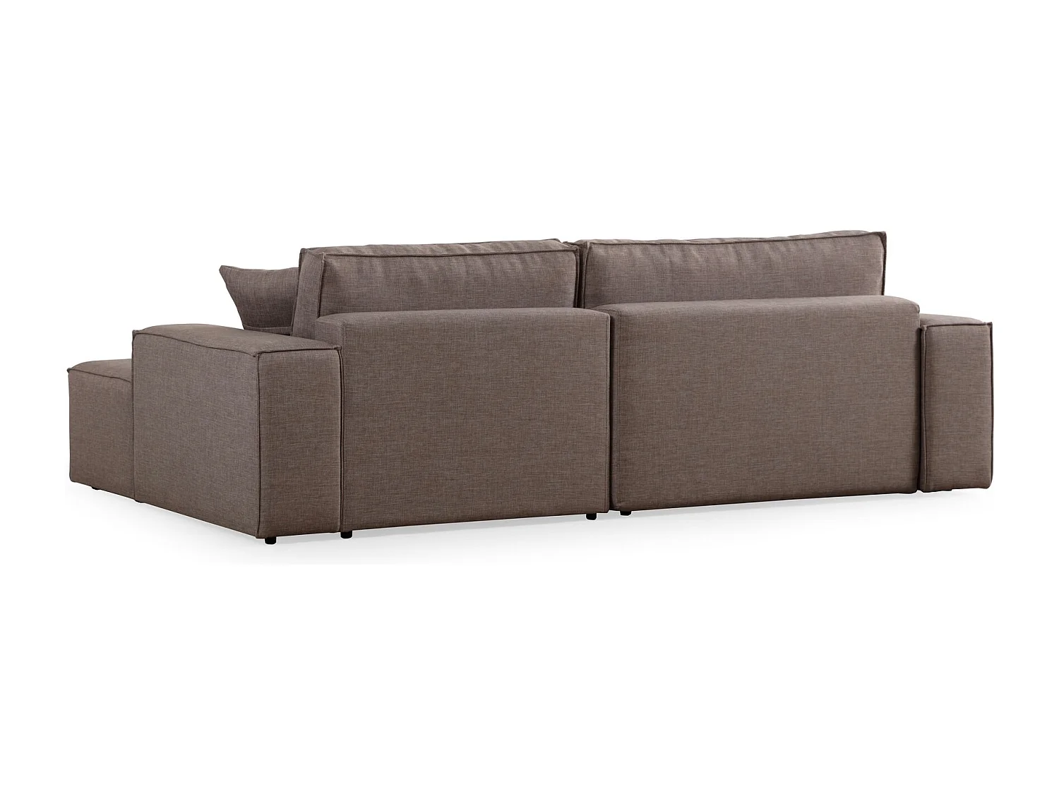 Canapé d'angle à droite convertible, avec rangement Sorela Tissu Taupe