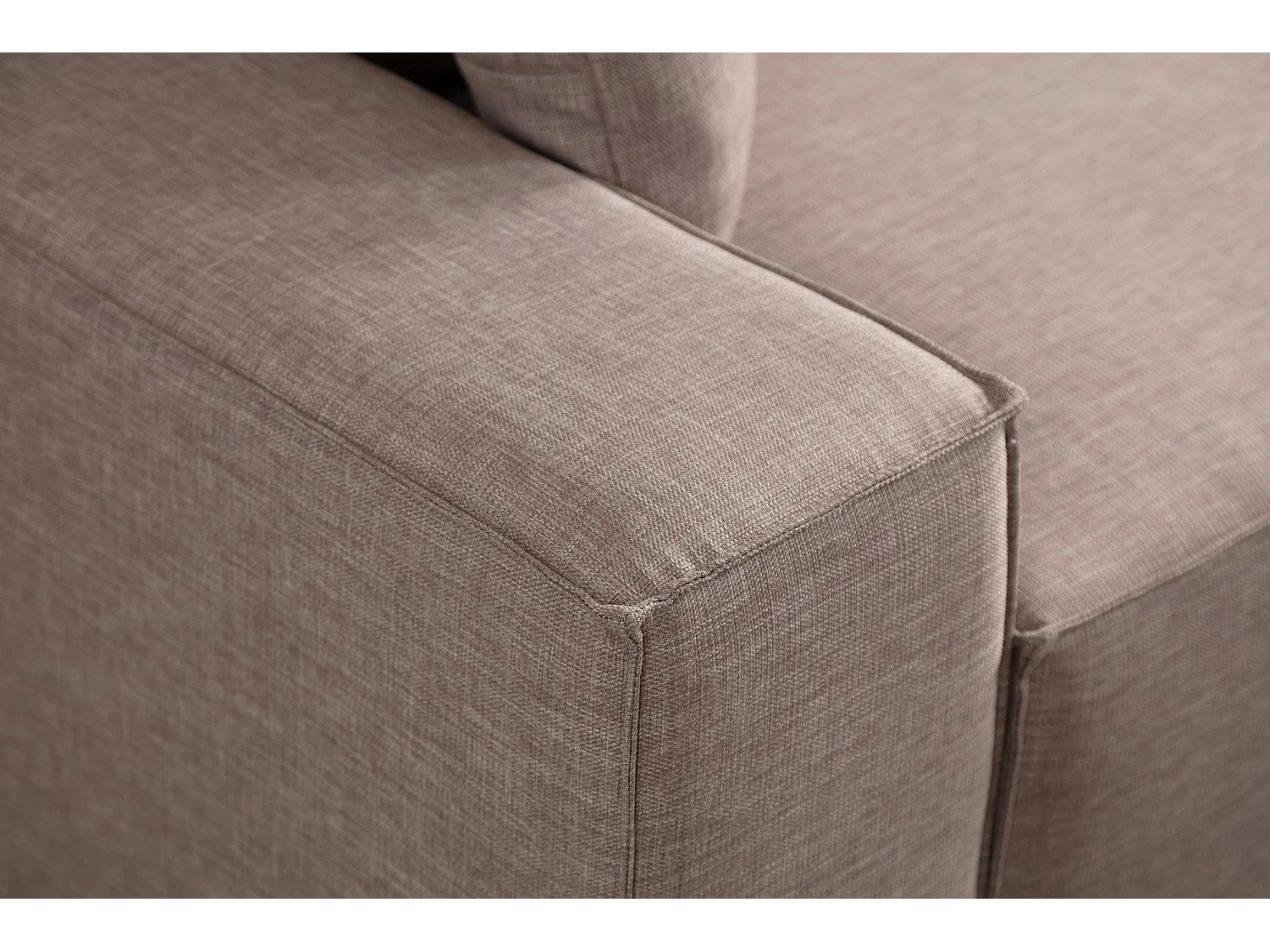 Canapé d'angle à droite convertible, avec rangement Sorela Tissu Taupe