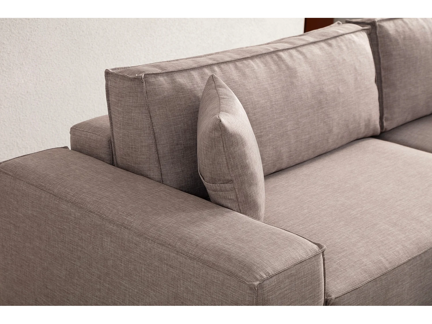 Moderne uitklapbare hoekbank met opbergruimte Morea 260 cm-Kleur Bruin-juiste hoek