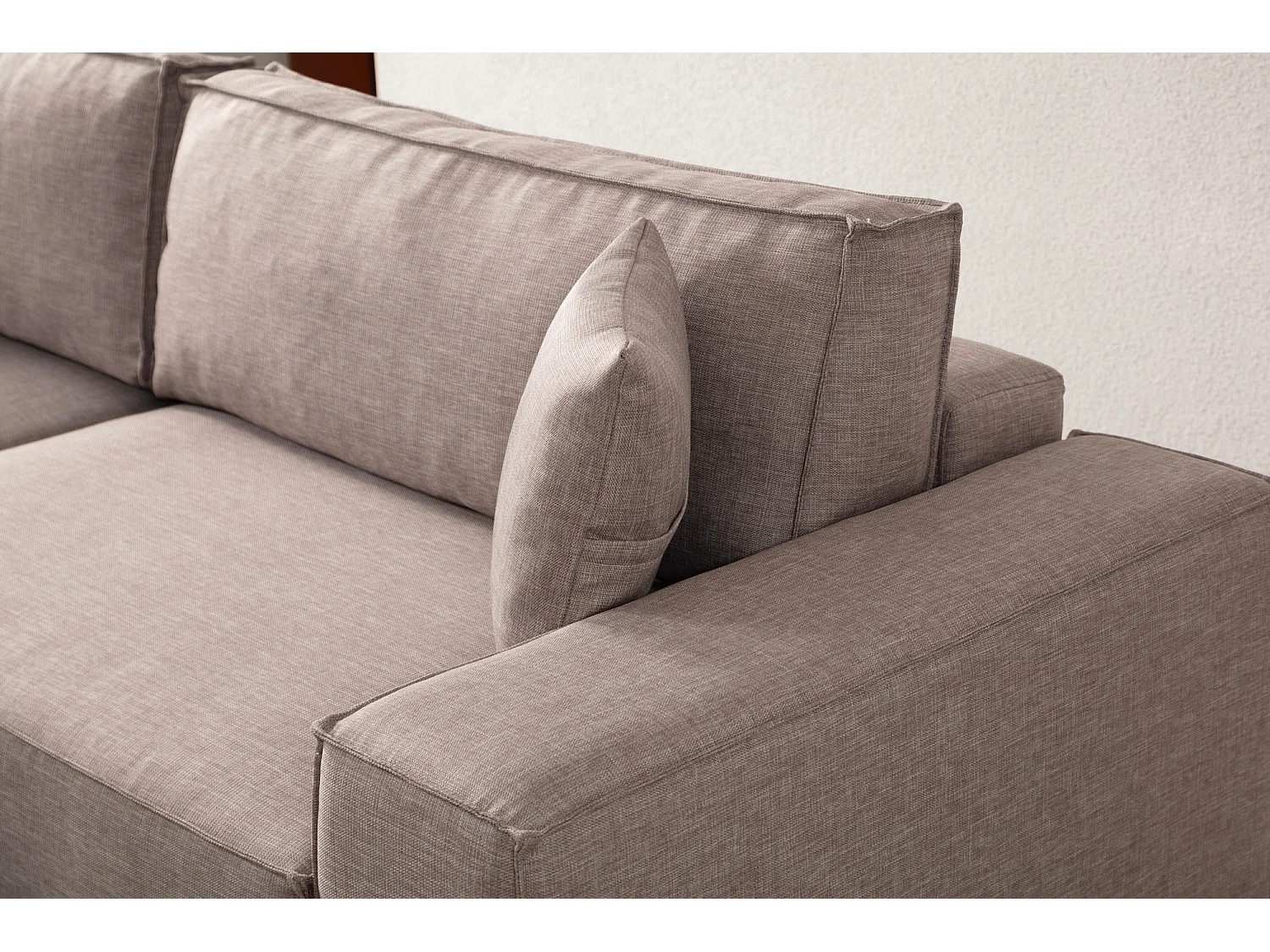 Moderne uitklapbare hoekbank met opbergruimte Morea 260 cm-Kleur Bruin-linkerhoek