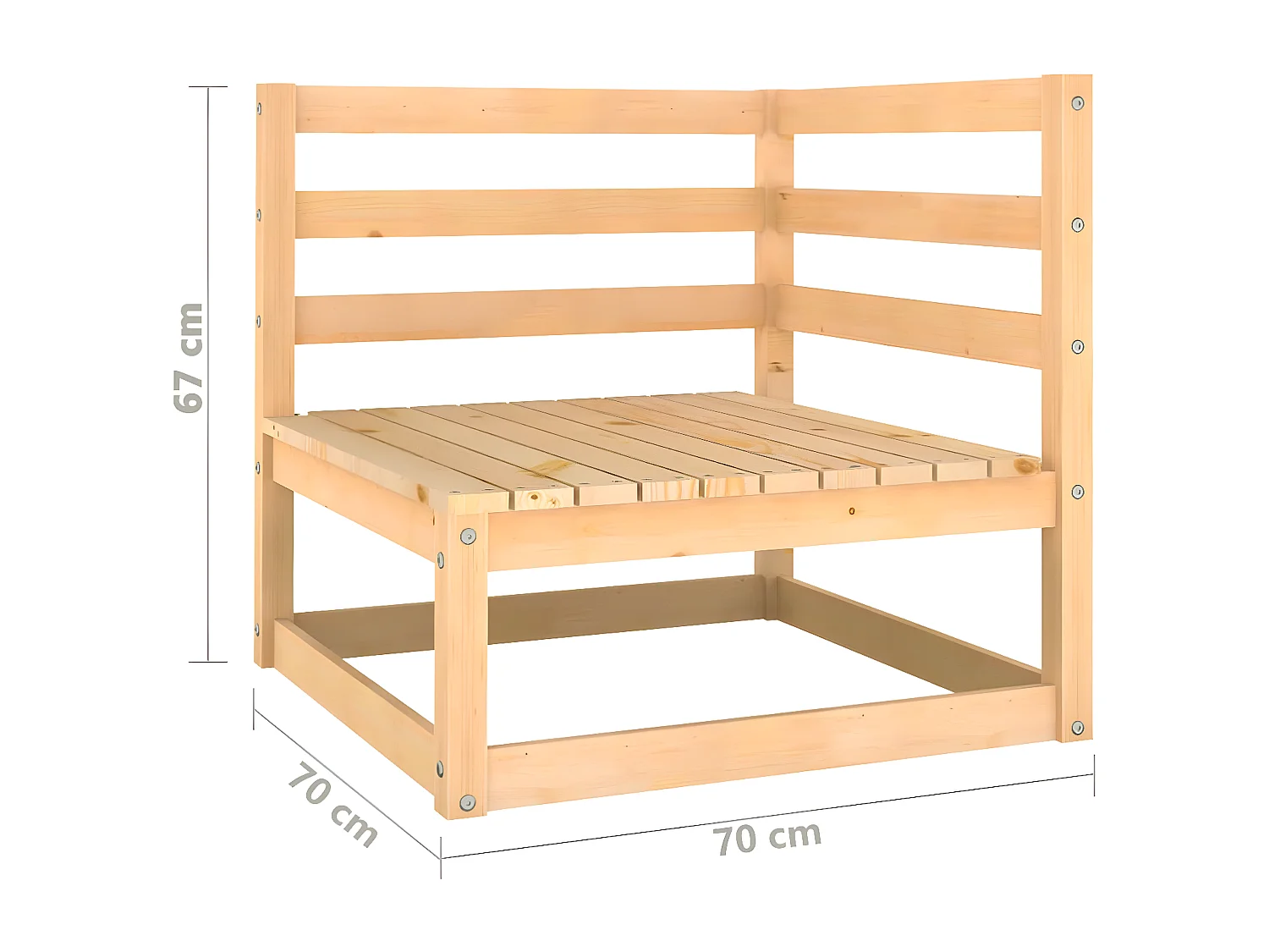Salon de jardin 13 pcs avec coussins Bois de pin massif 11