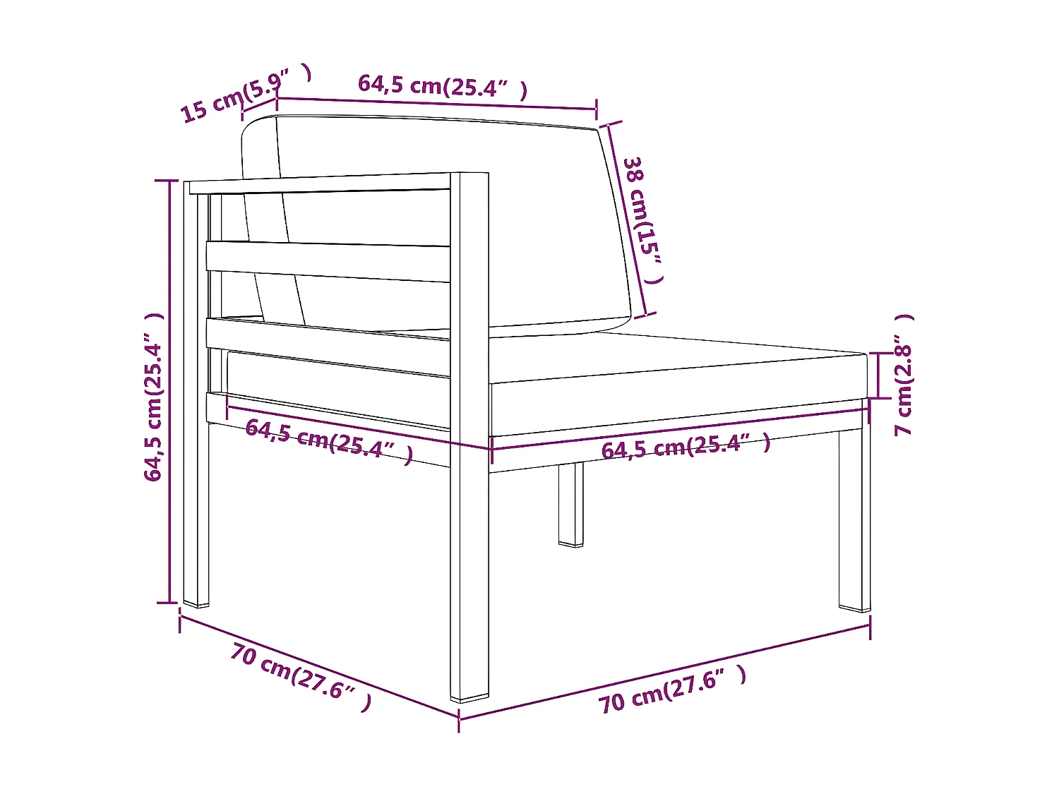 Salon de jardin 6 pcs avec coussins Aluminium Anthracite 2