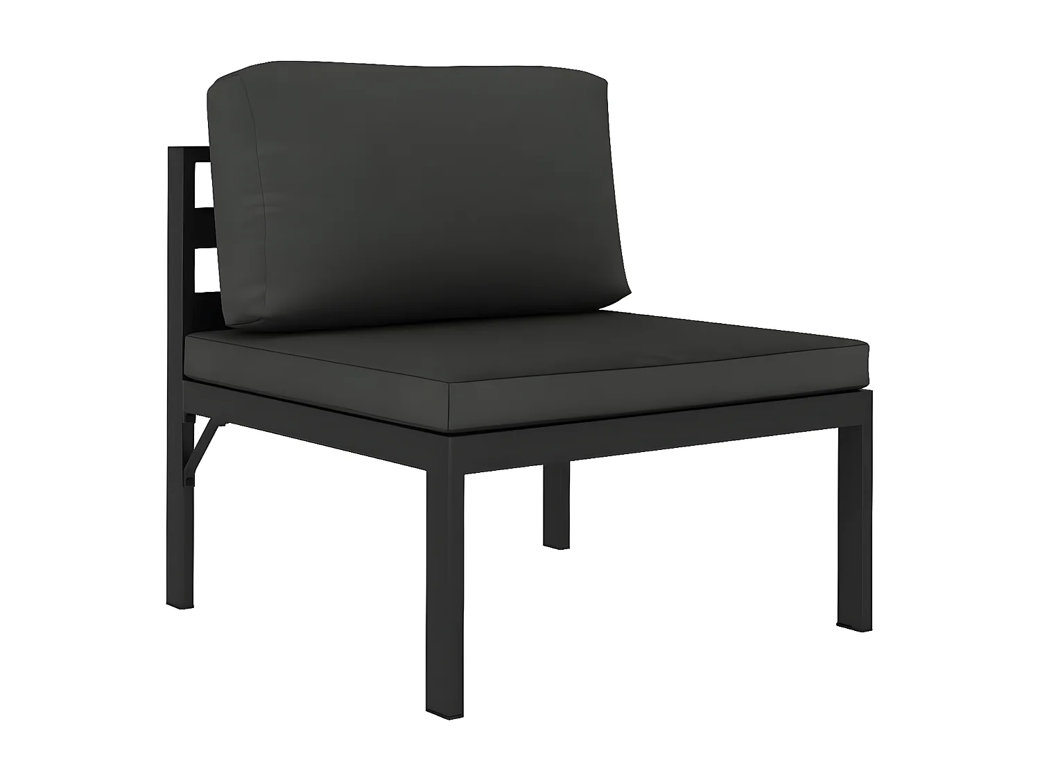 Salon de jardin 6 pcs avec coussins Aluminium Anthracite 2