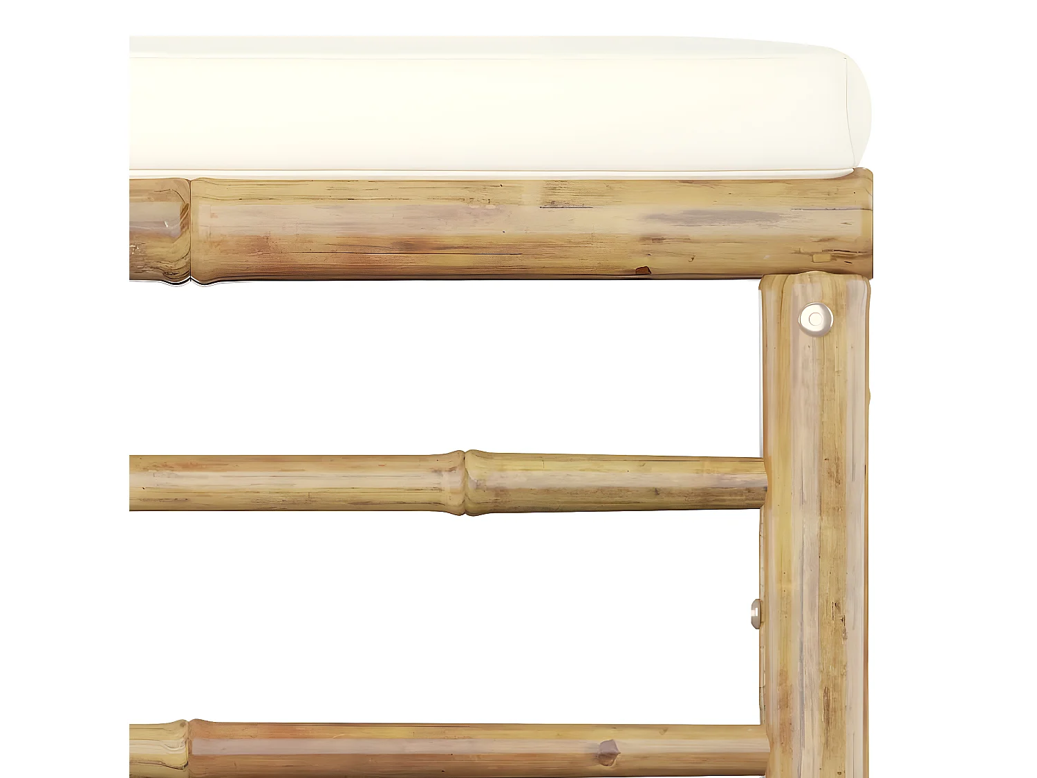 Salon de jardin 12 pcs avec coussins blanc crème Bambou