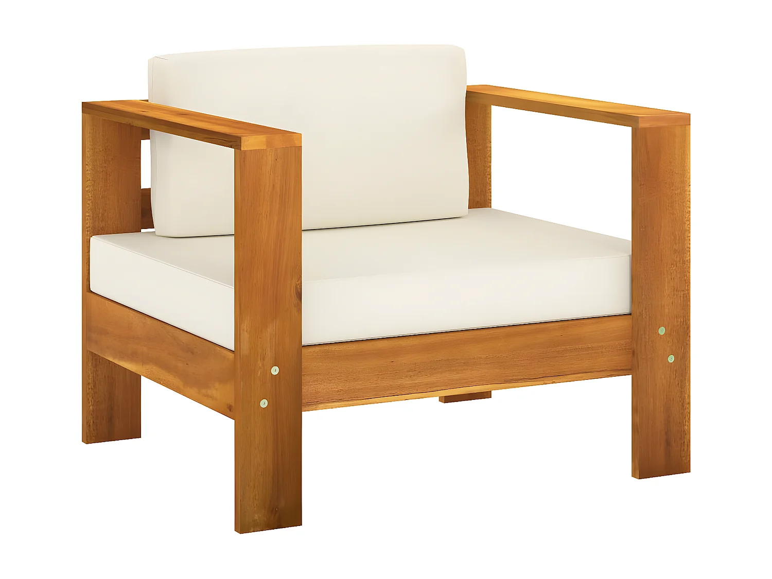 Salon de jardin 10 pcs avec coussins blanc crème Bois d'acacia