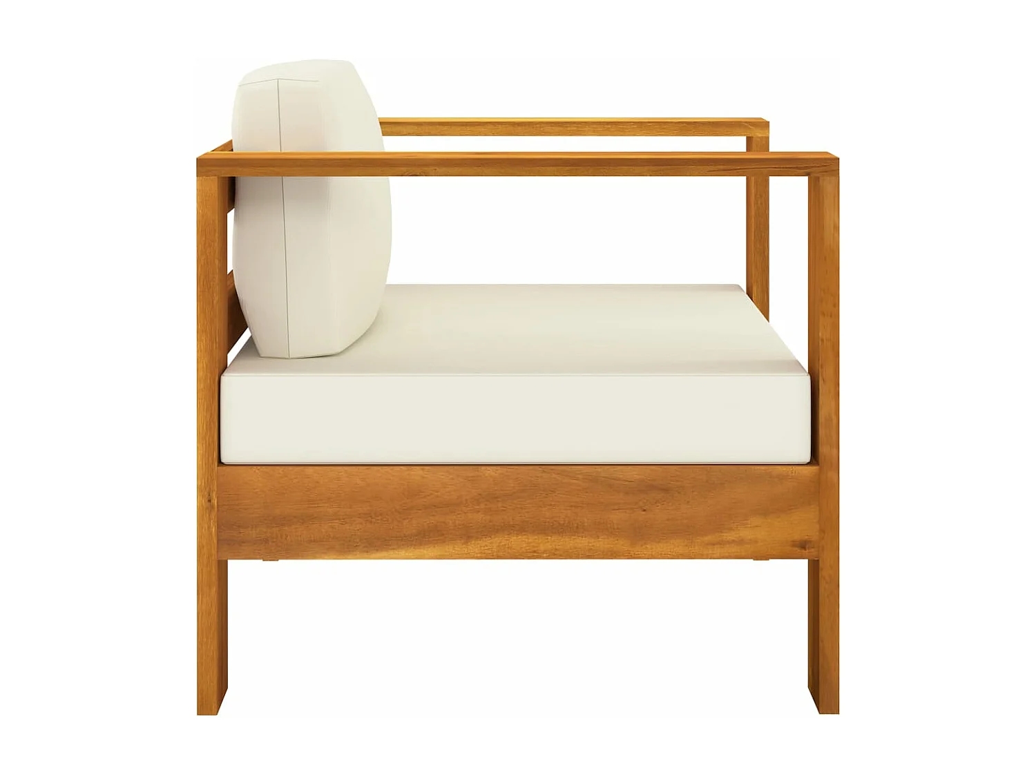 Salon de jardin 10 pcs avec coussins blanc crème Bois d'acacia