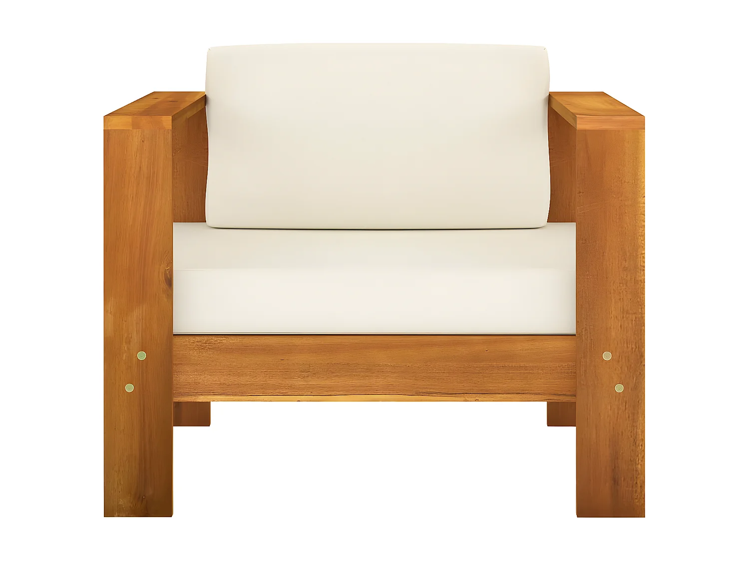 Salon de jardin 10 pcs avec coussins blanc crème Bois d'acacia