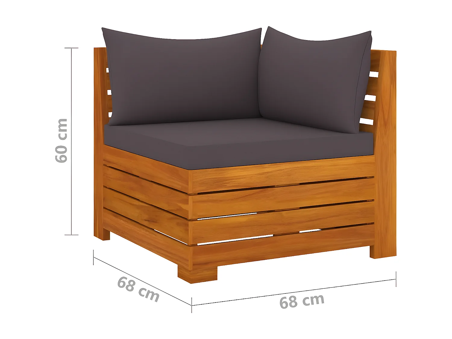 Salon de jardin 6 pcs avec coussins Bois d'acacia solide 22