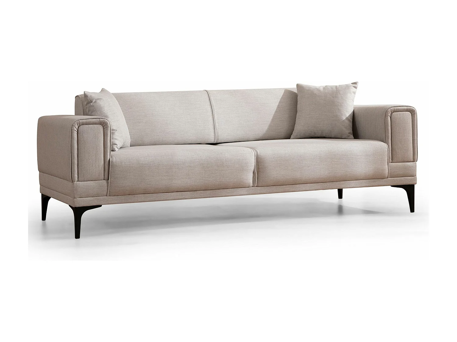 3-zits slaapbank in Toviga stof 230 cm-Kleur Licht beige