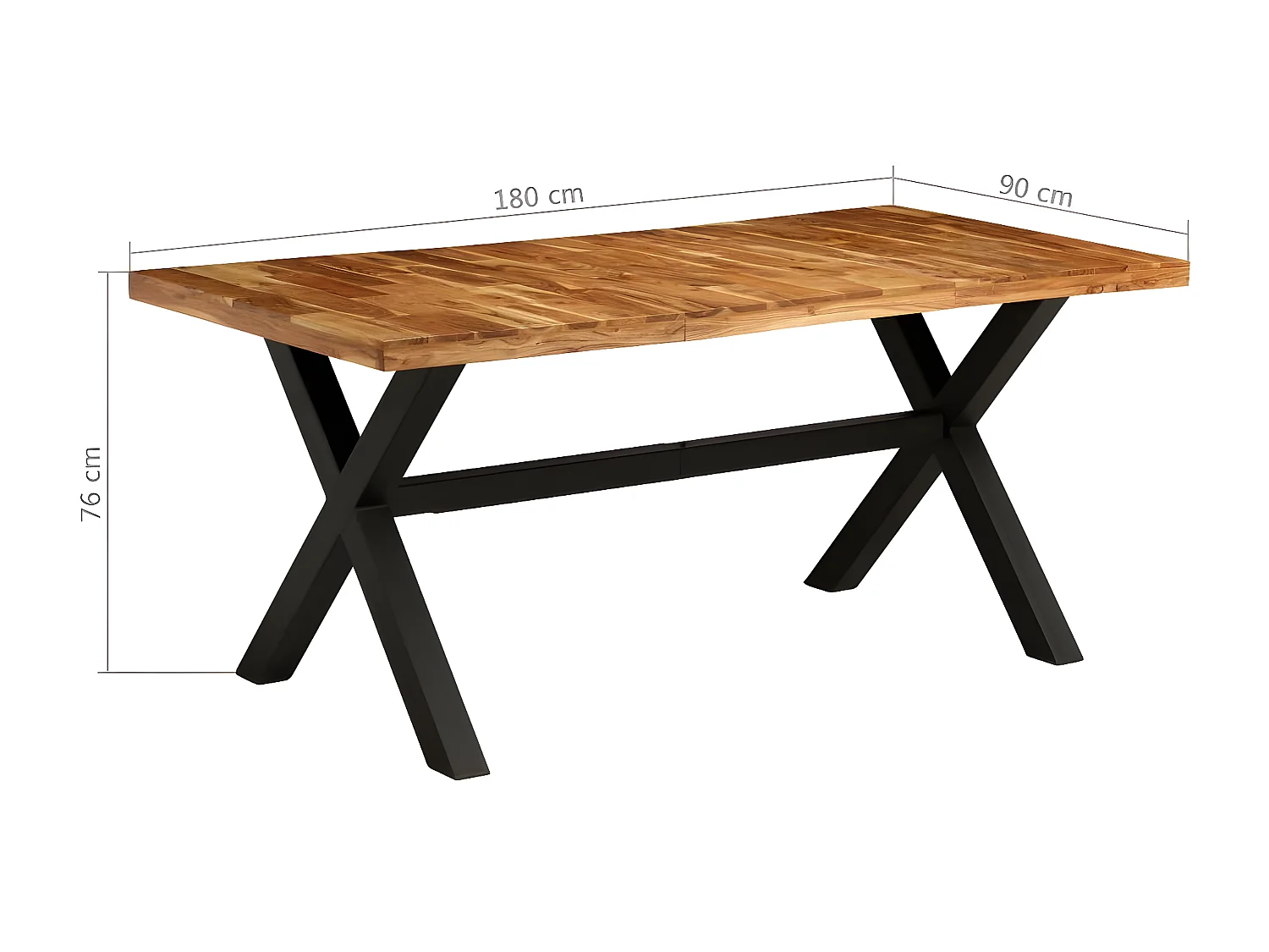 Table à manger rectangulaire et 6 chaises bois de manguier Barina