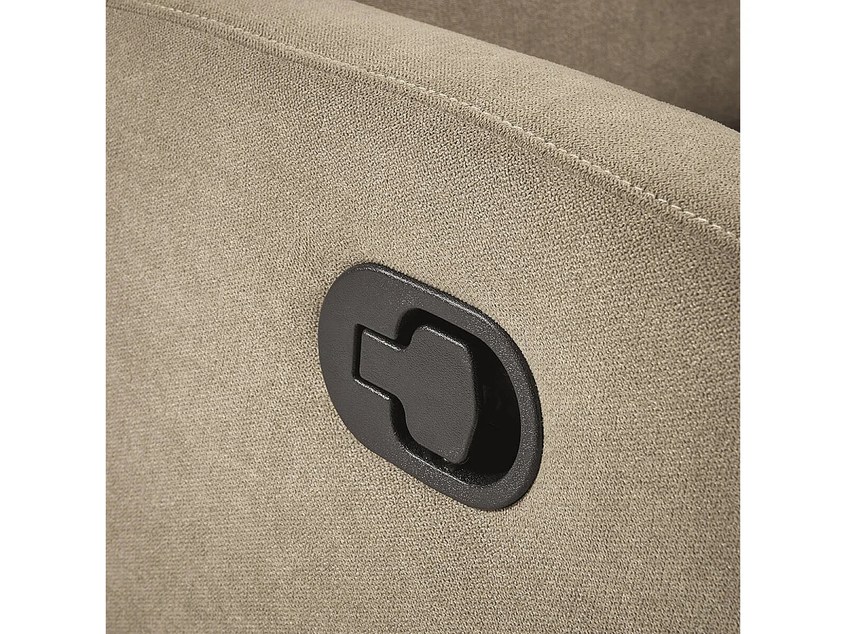 LERIDA - Fauteuil Relax Manuel Tissu Beige