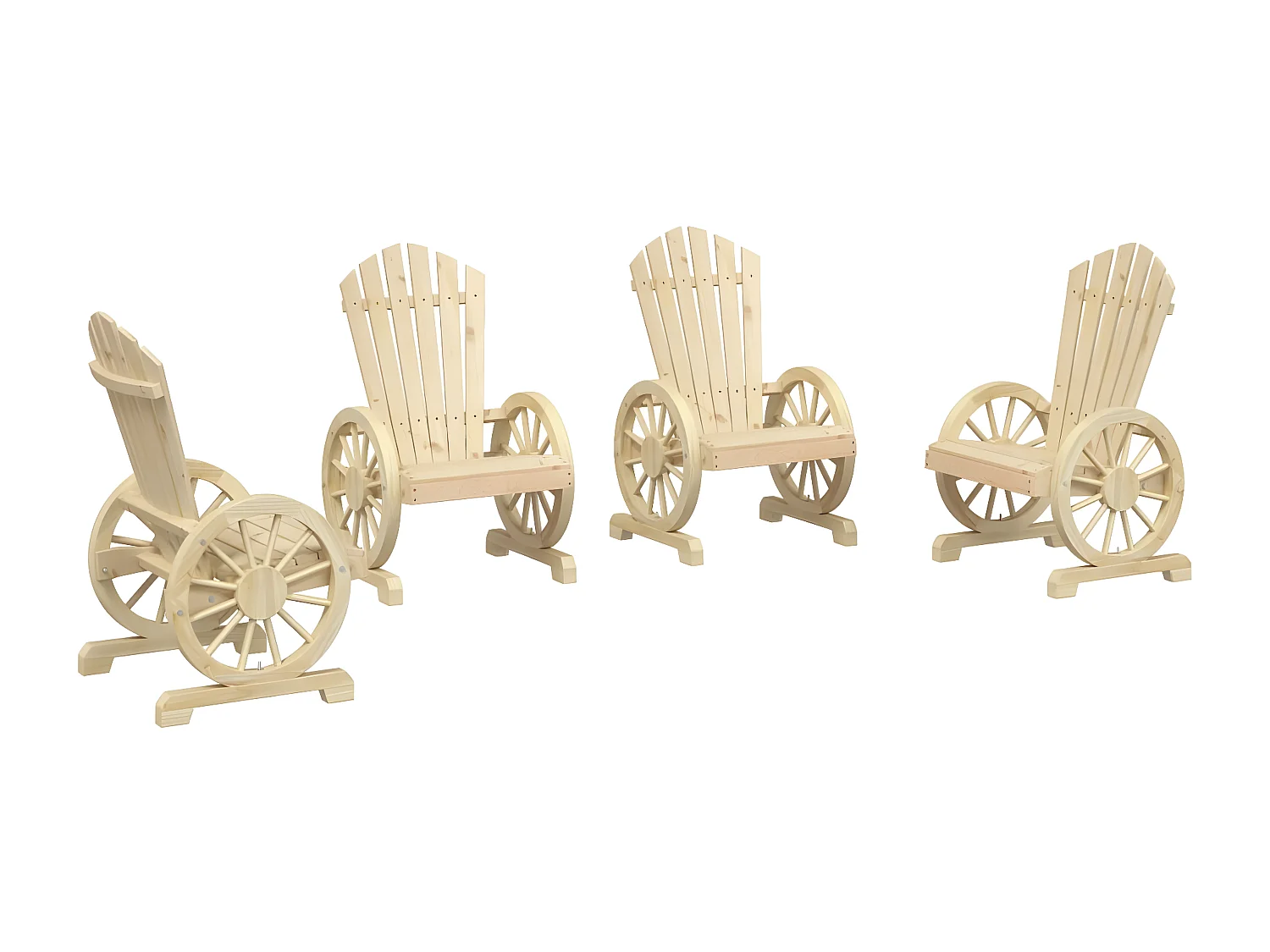 Chaises de jardin Adirondack 4 pcs bois de sapin massif