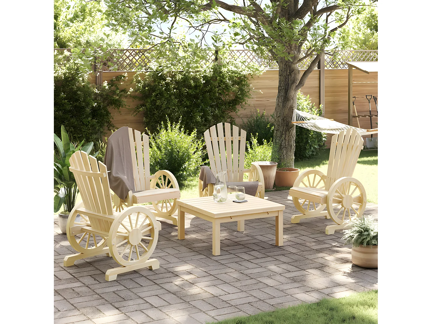 Chaises de jardin Adirondack 4 pcs bois de sapin massif
