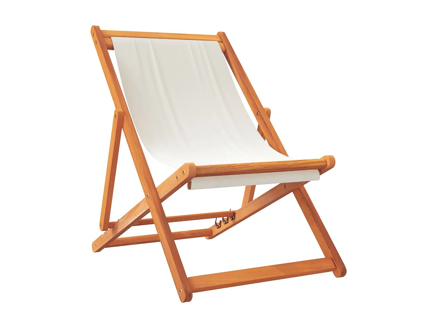 Chaises de plage pliables lot de 2 blanc crème tissu