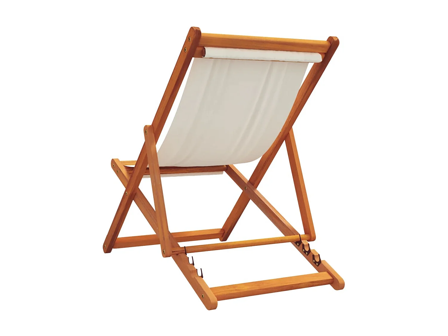 Chaises de plage pliables lot de 2 blanc crème tissu