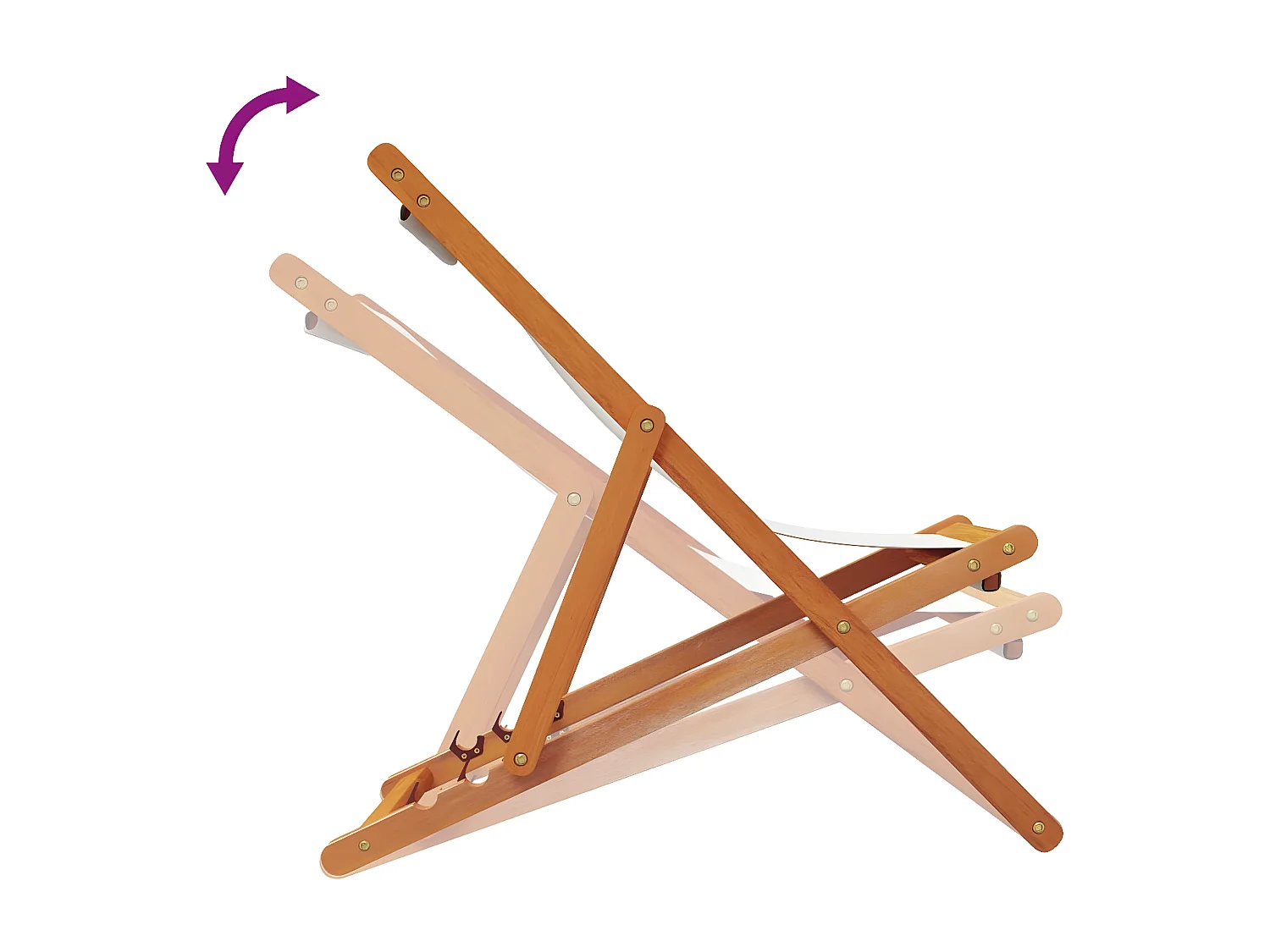 Chaises de plage pliables lot de 2 blanc crème tissu