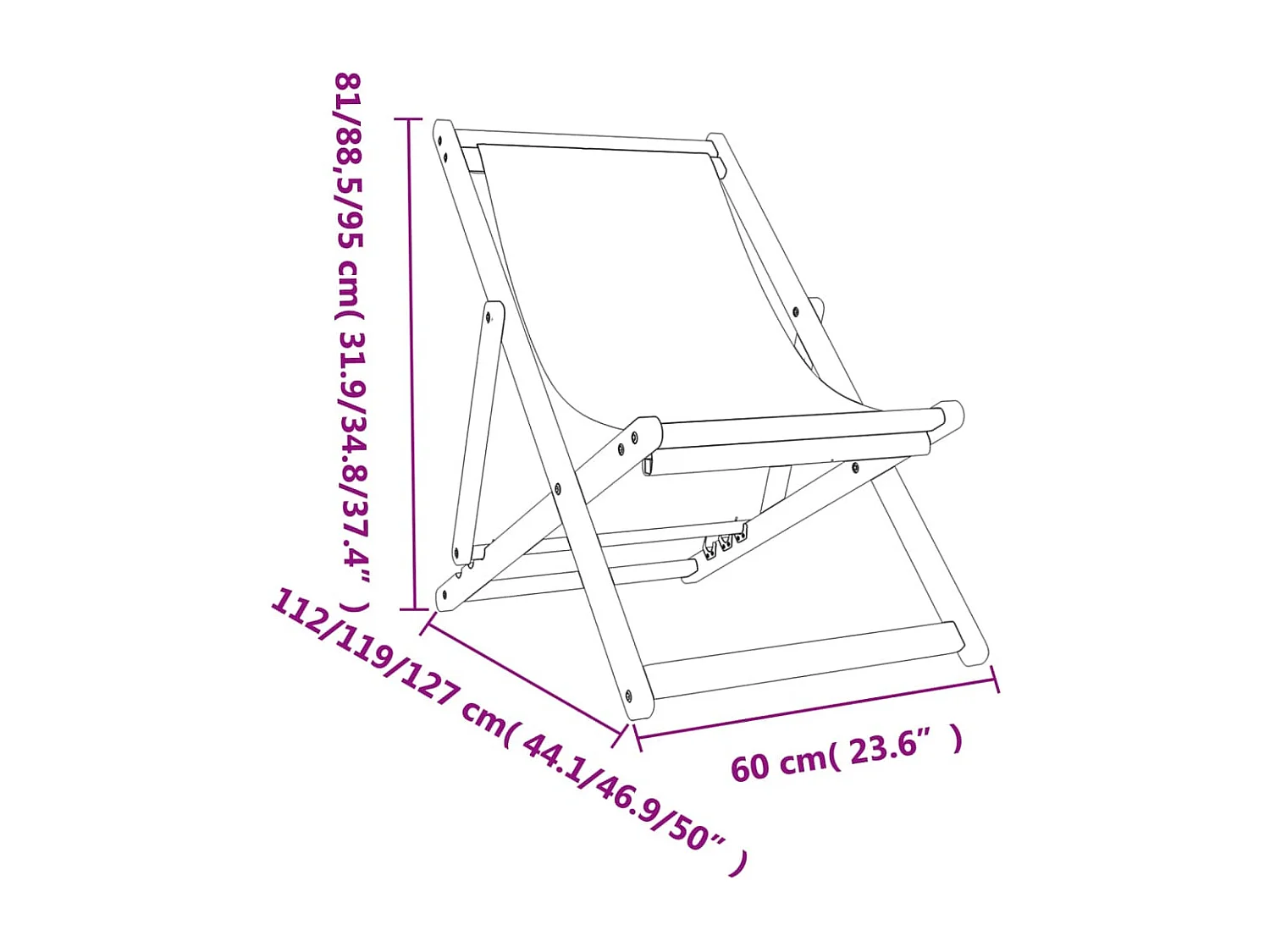 Chaises de plage pliables lot de 2 blanc crème tissu