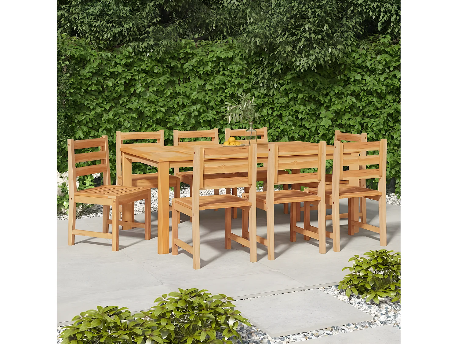 Chaises de jardin lot de 8 Bois de teck solide