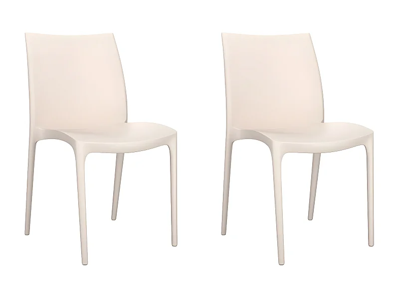 Chaises de jardin lot de 2 crème 50x46x80 polypropylène