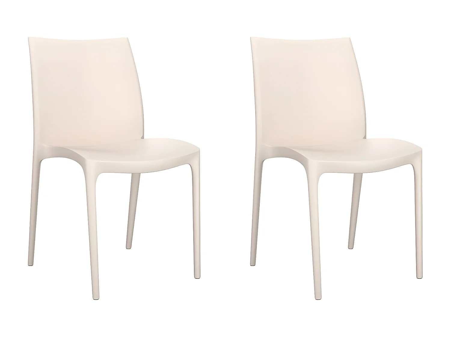Chaises de jardin lot de 2 crème 50x46x80 polypropylène