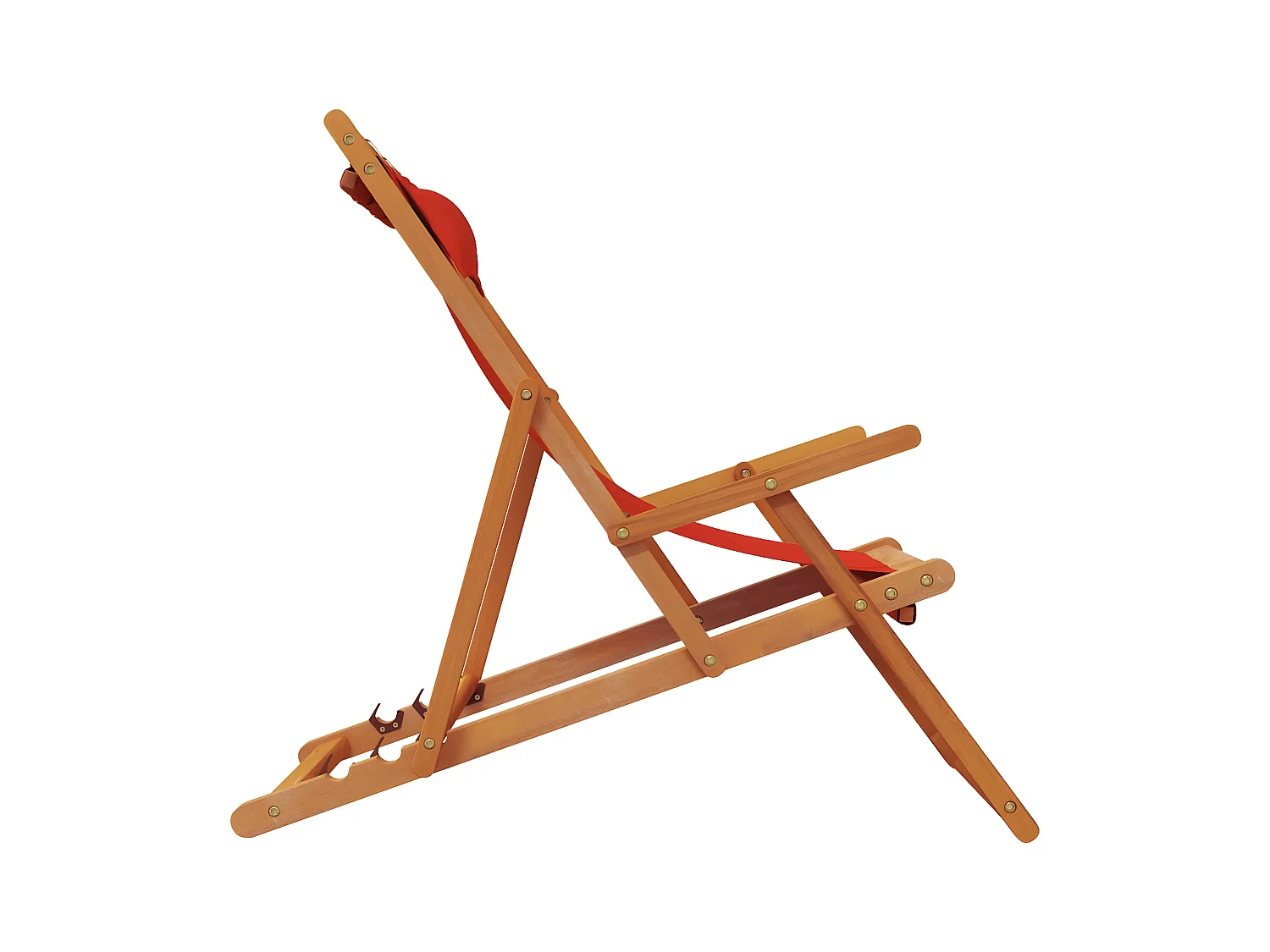 Chaises de plage pliables lot de 2 rouge tissu