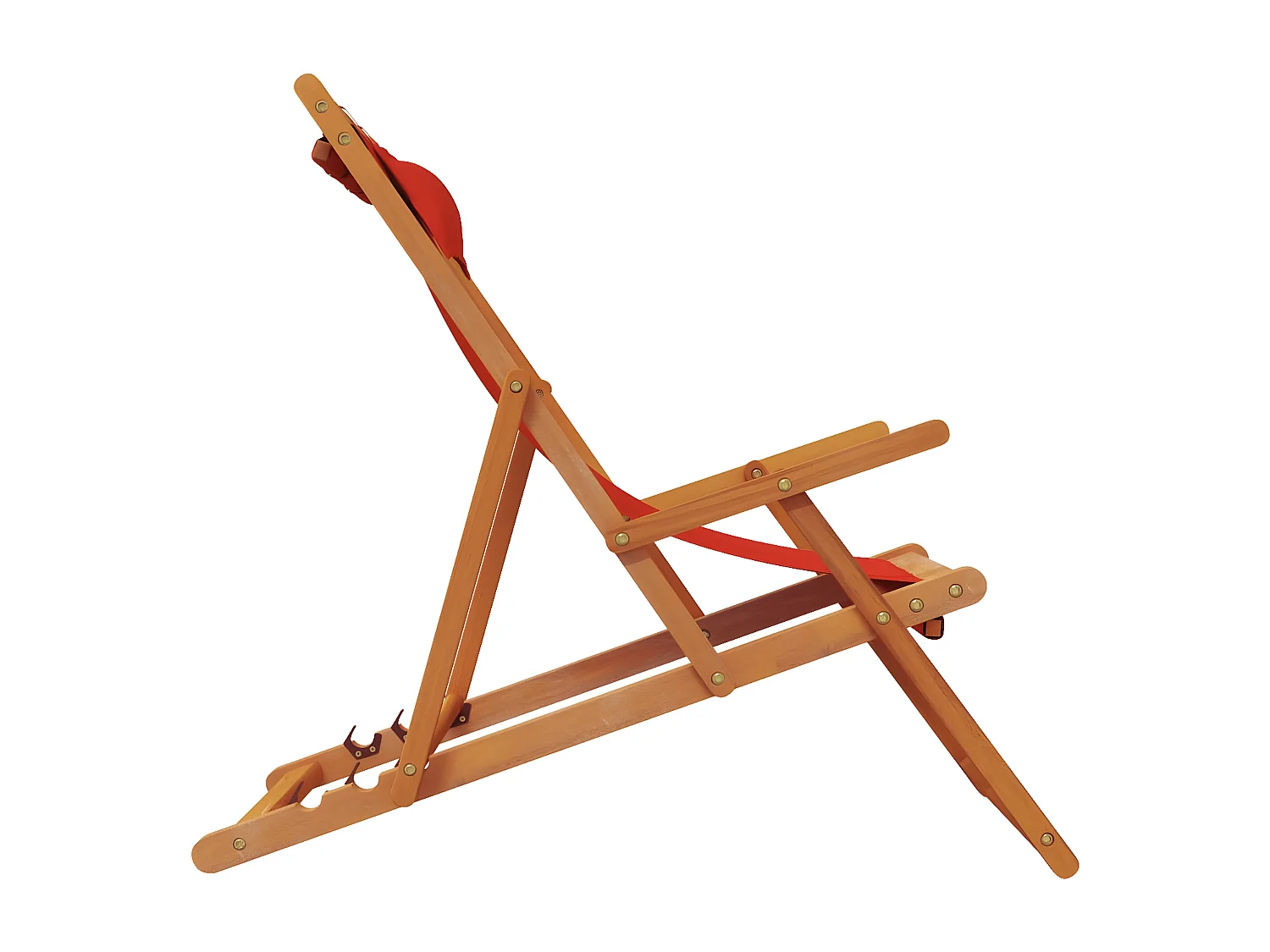 Chaises de plage pliables lot de 2 rouge tissu