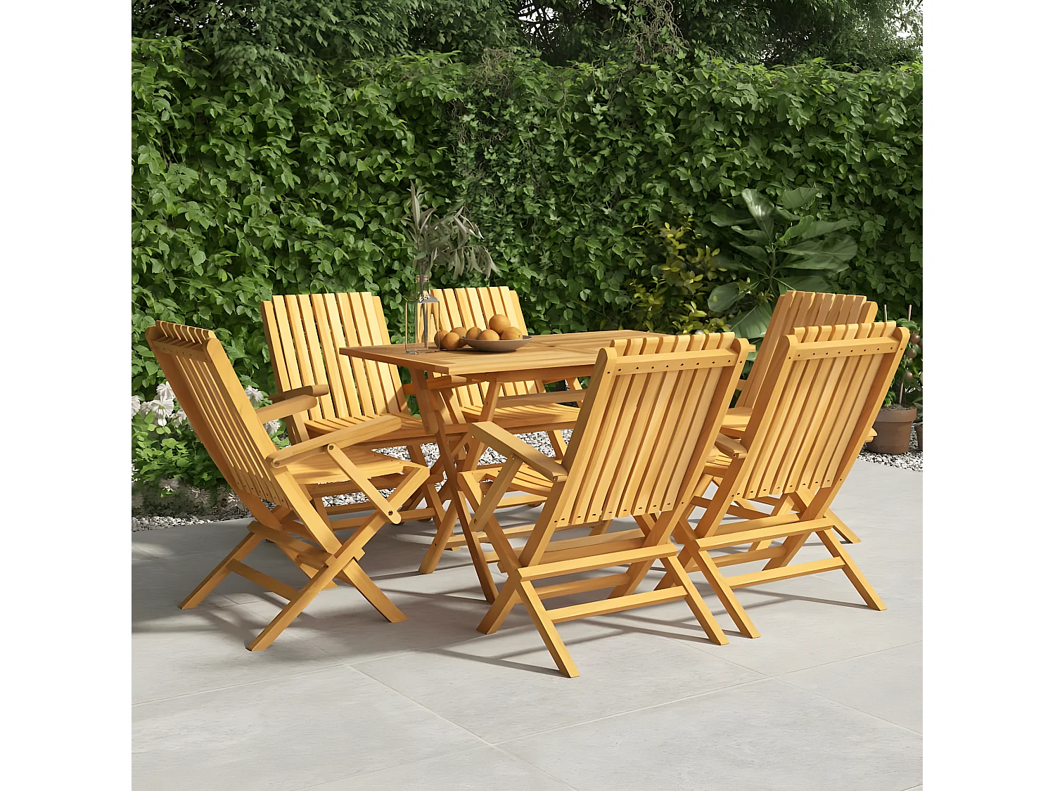 Chaises de jardin pliantes lot de 6 61x67x90 bois massif teck