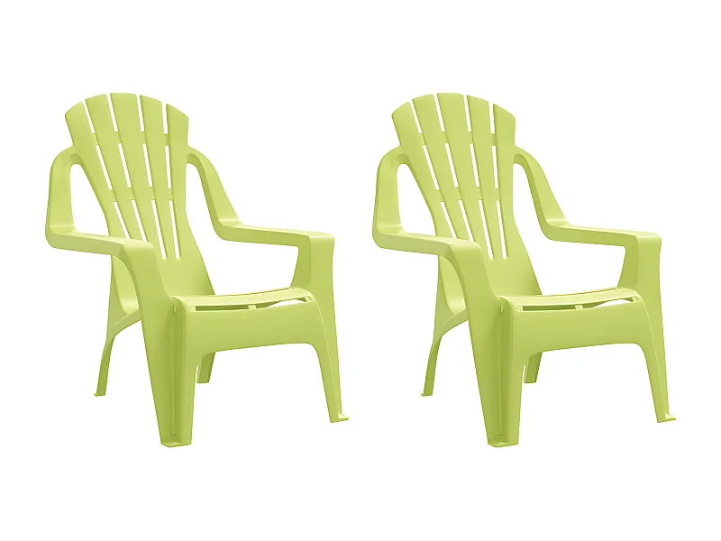 Chaises de jardin pour enfants lot de 2 vert 37x34x44 PP
