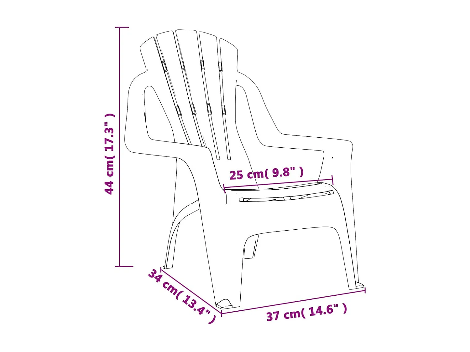 Chaises de jardin pour enfants lot de 2 vert 37x34x44 PP