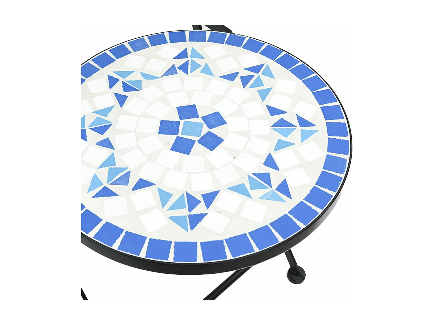 Chaises de bistro pliables lot de 2 bleu et blanc céramique