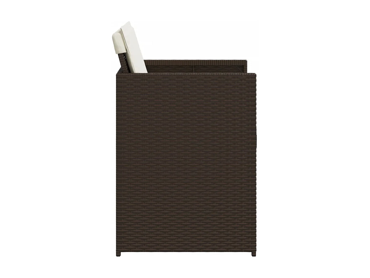 Chaises de jardin avec coussins lot de 4 marron résine tressée