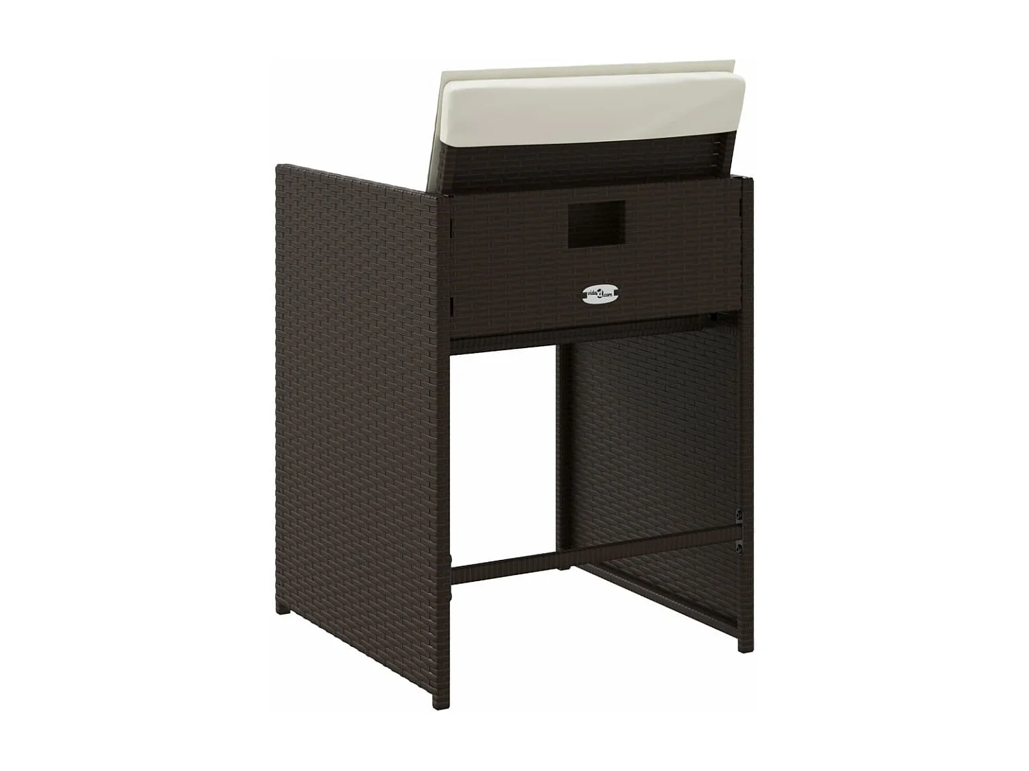 Chaises de jardin avec coussins lot de 4 marron résine tressée