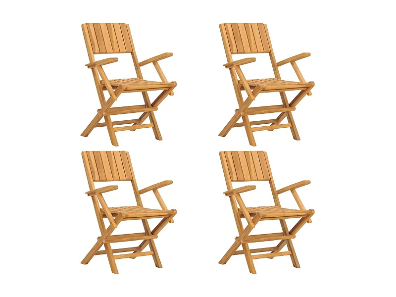 Chaises de jardin pliantes lot de 4 55x61x90 bois massif teck