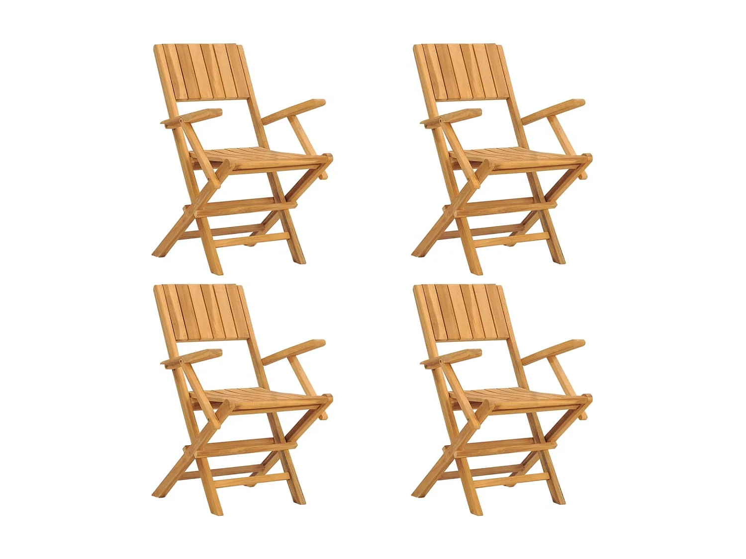 Chaises de jardin pliantes lot de 4 55x61x90 bois massif teck