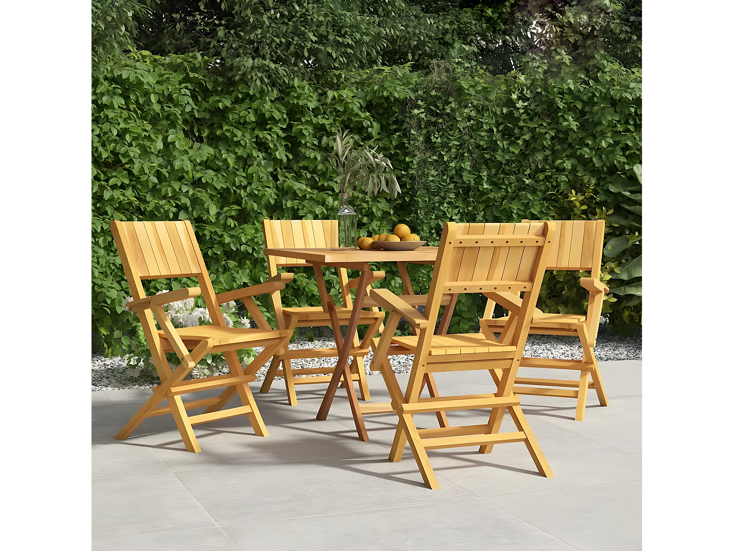 Chaises de jardin pliantes lot de 4 55x61x90 bois massif teck