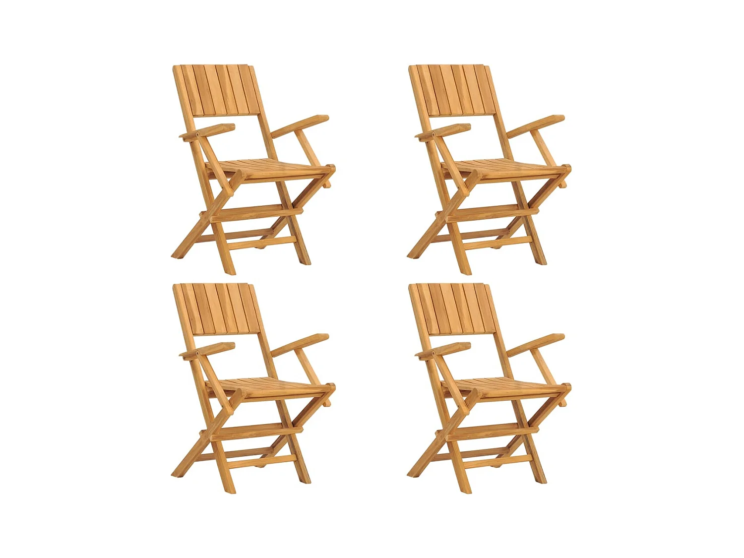 Chaises de jardin pliantes lot de 4 55x61x90 bois massif teck