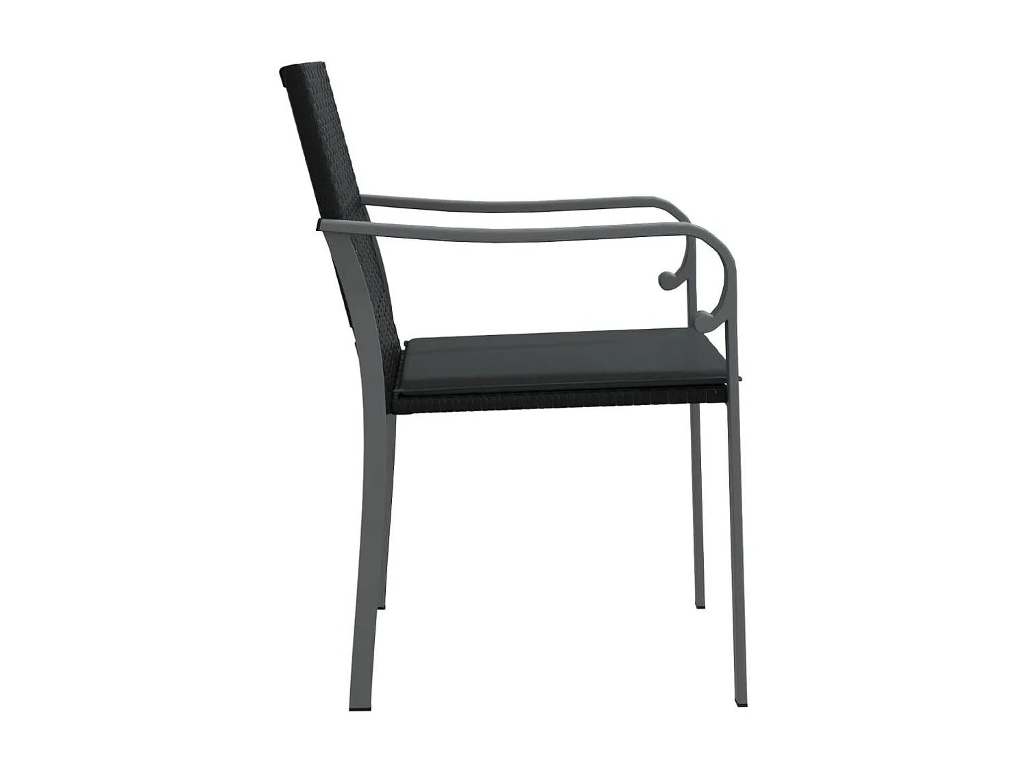 Chaises de jardin avec coussins lot de 6 noir 56x59x84 rotin