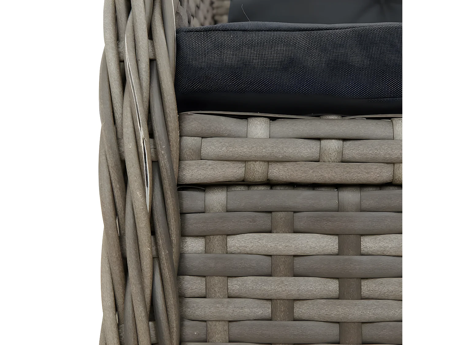 Chaises inclinables de jardin lot de 2 gris résine tressée