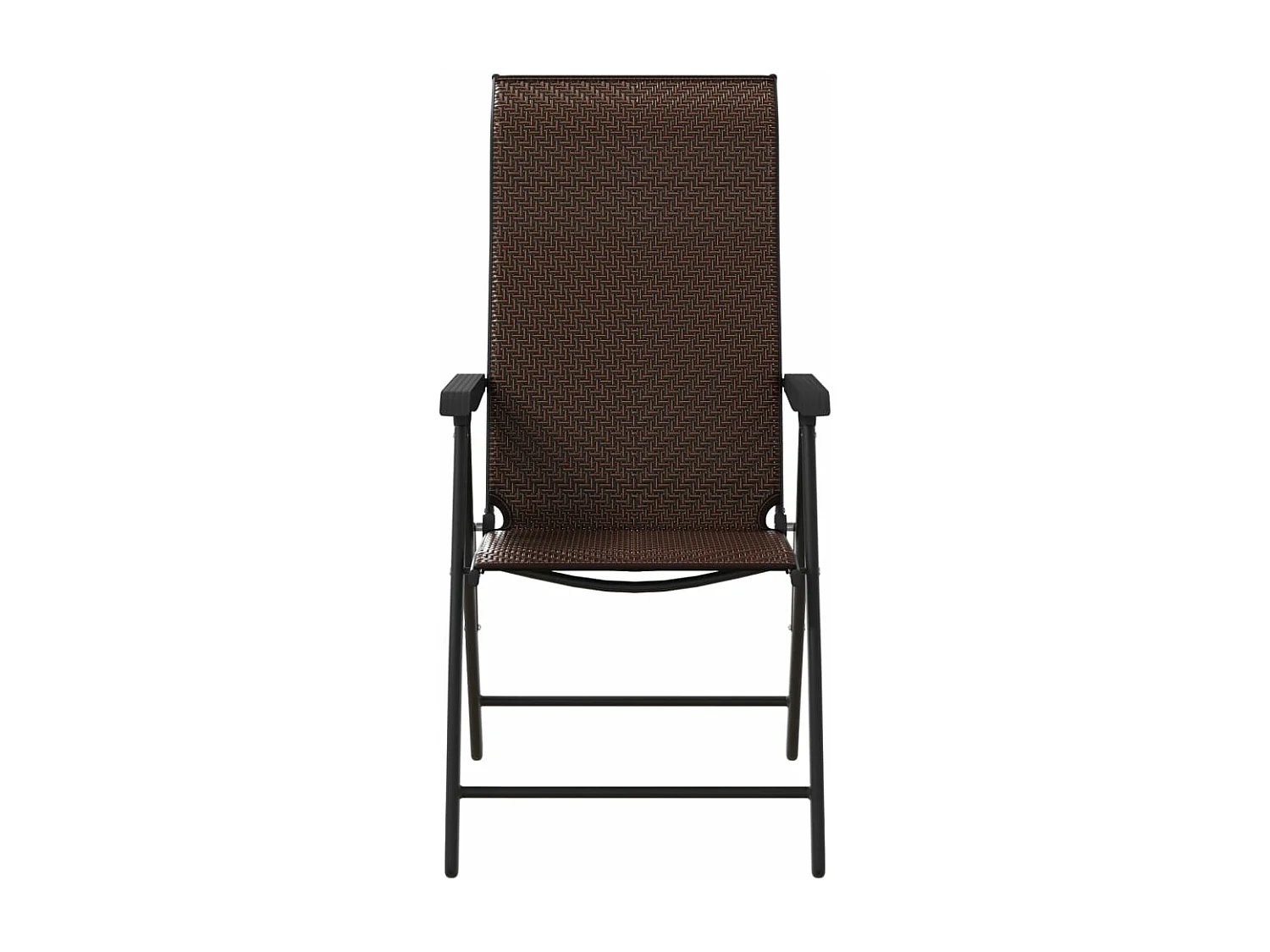 Chaises pliables de jardin lot de 4 marron résine tressée