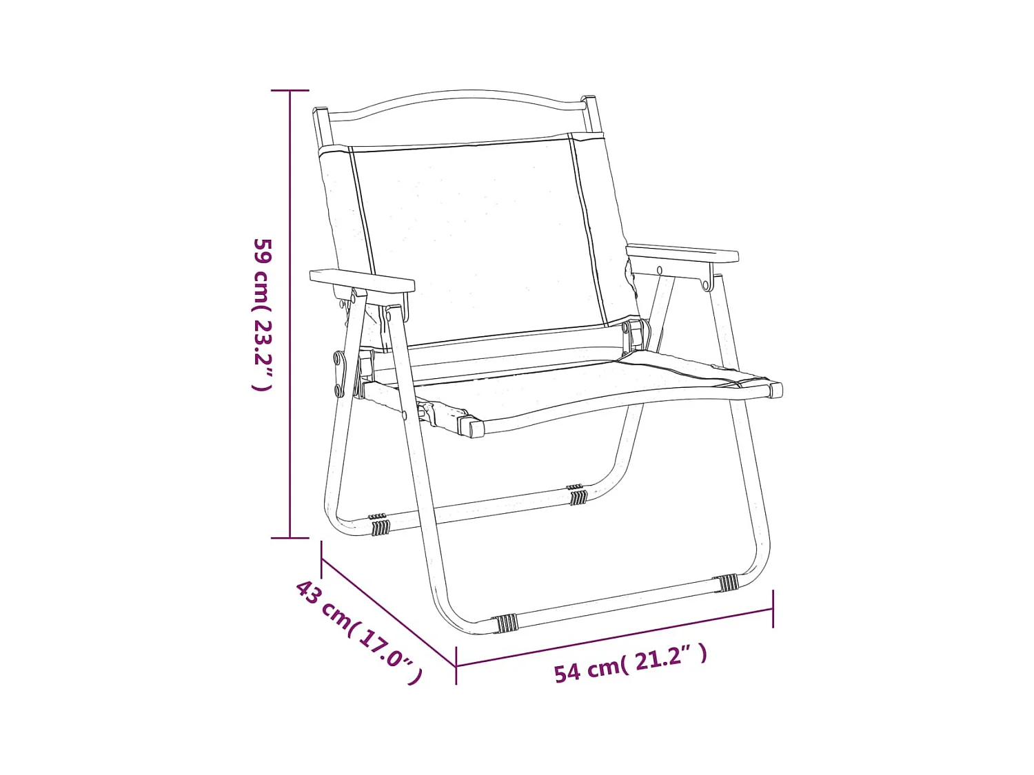 Chaises de camping 2 pcs Noir 54x43x59 Tissu Oxford
