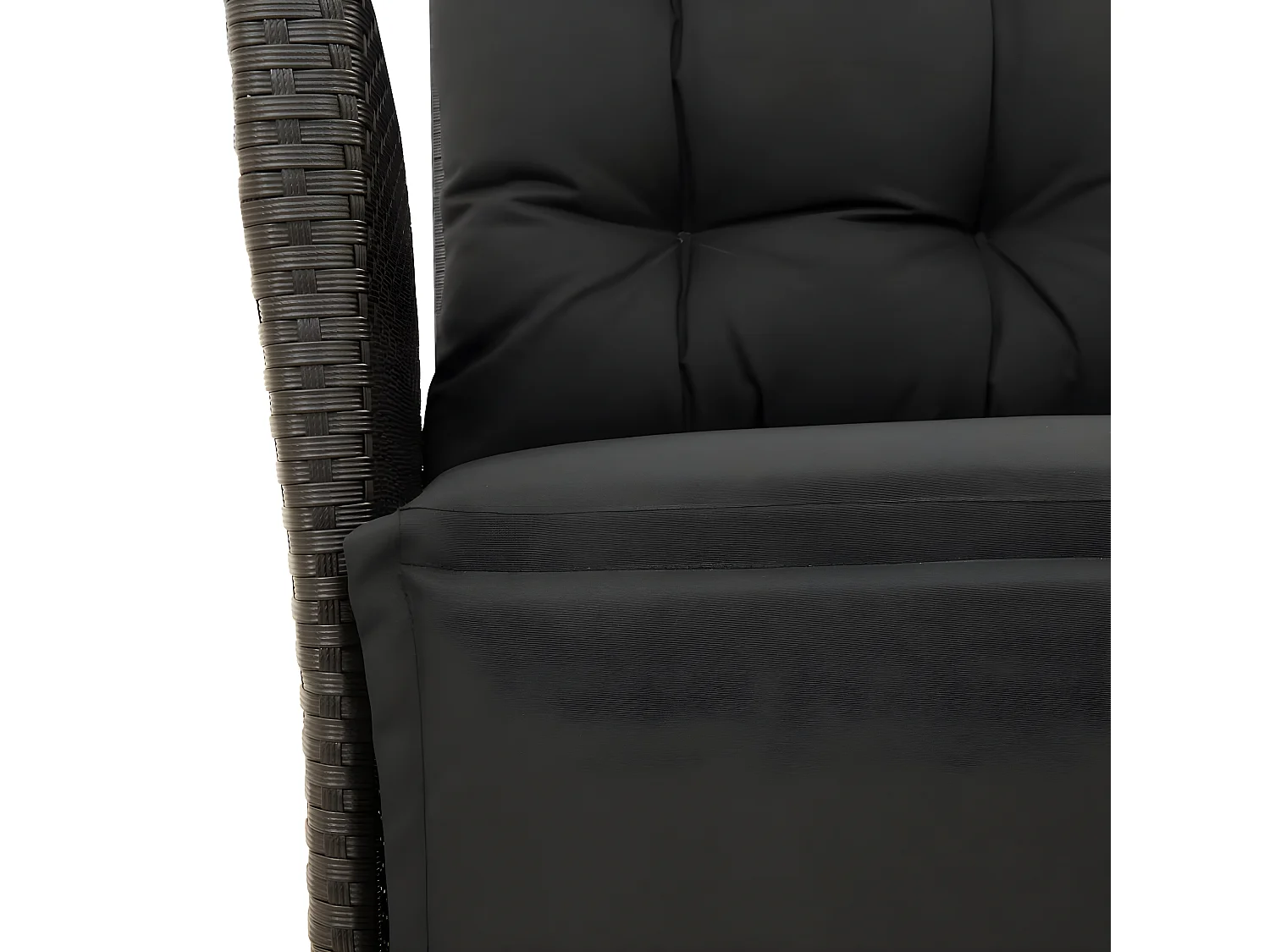 Chaises inclinables de jardin lot de 2 repose-pied noir rotin