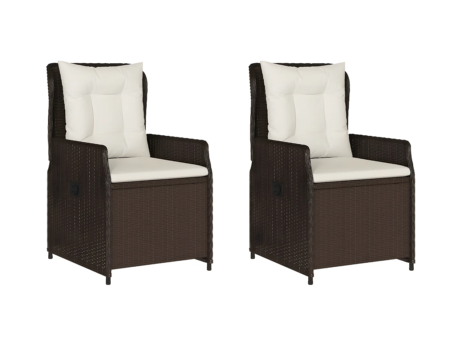 Chaises inclinables de jardin lot de 2 marron résine tressée
