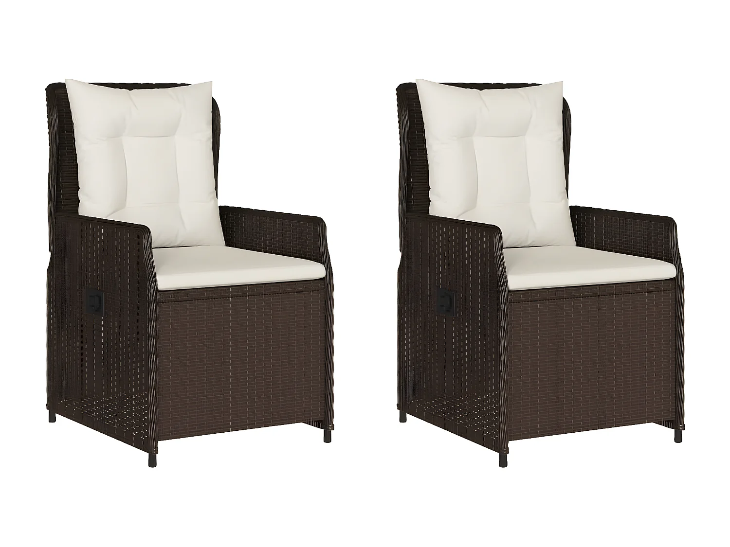 Chaises inclinables de jardin lot de 2 marron résine tressée