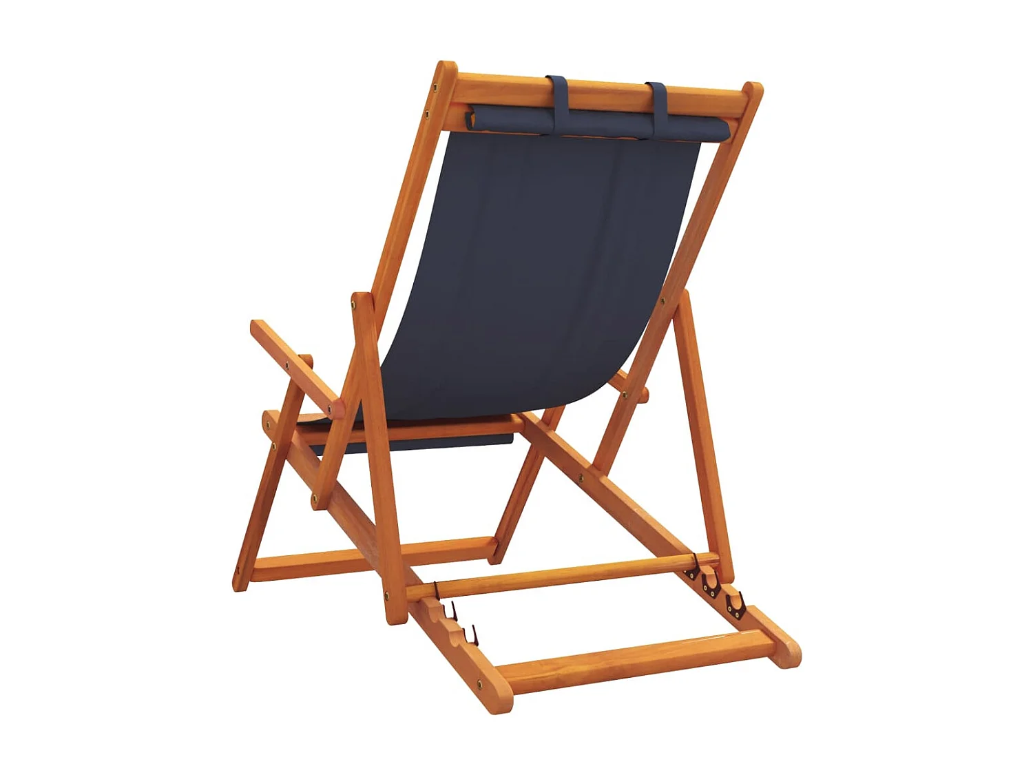 Chaises de plage pliables lot de 2 bleu tissu