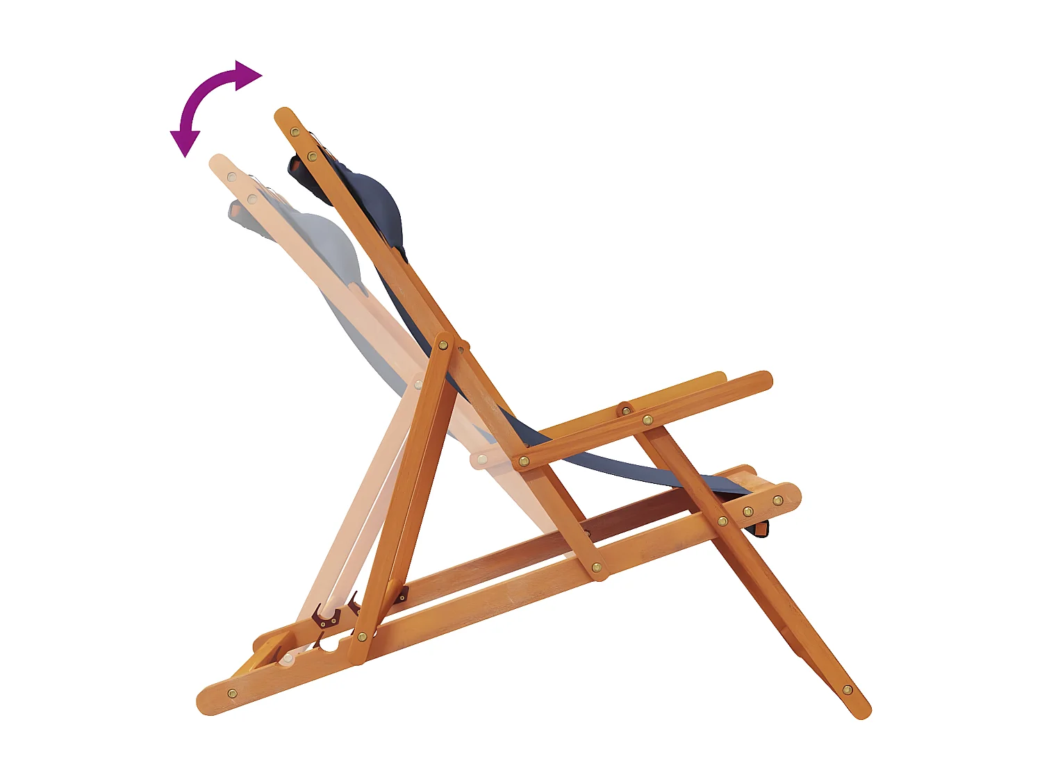 Chaises de plage pliables lot de 2 bleu tissu