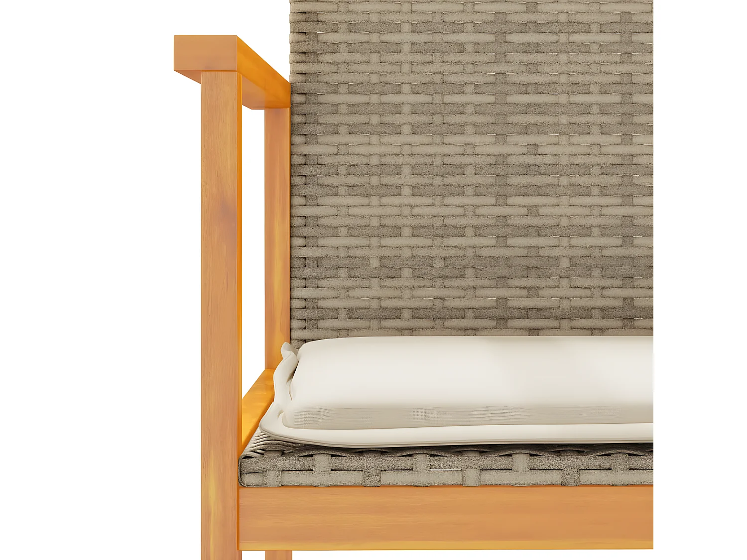 Chaises de jardin coussins lot de 2 beige résine tressée bois