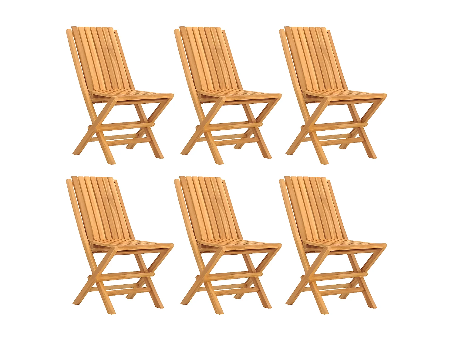 Chaises de jardin pliantes lot de 6 47x47x89 bois massif teck